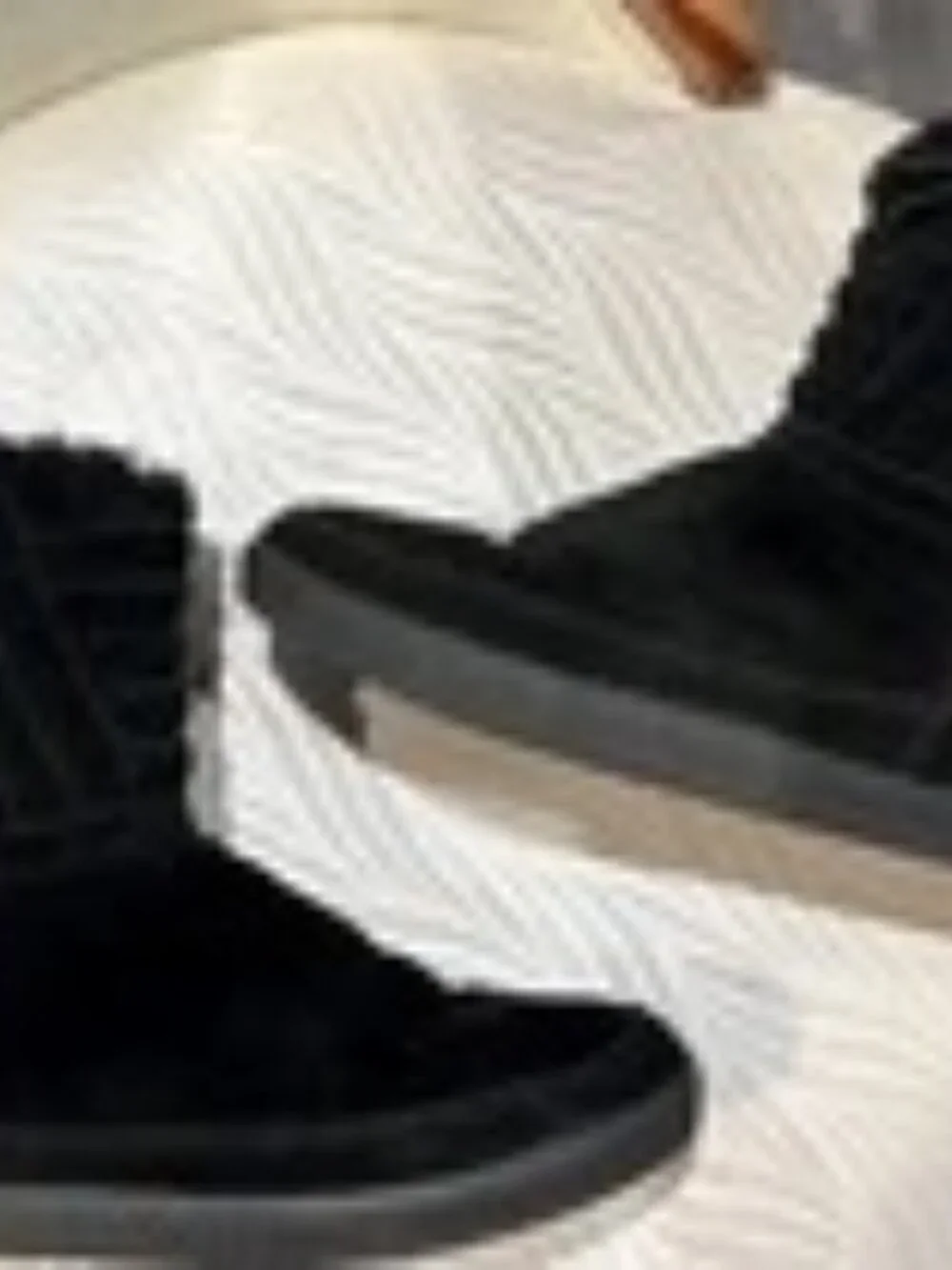 Tory Burch Black Suede Fur-Trim Ankle Boots Size 7
